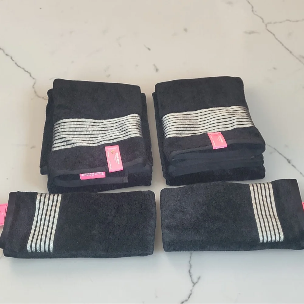 Juicy Couture Black & Silver Towel Set